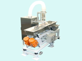 VIBRATING CONVEYOR WITH FOREIGN SUBSTANCE ELIMINATION DEVICE (Packaging Related Equipment)